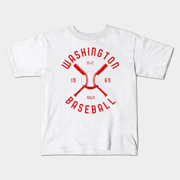 Washington Baseball distressed Kids T-Shirt by Chicu